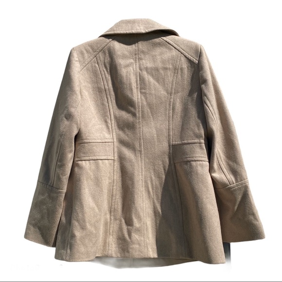 London Fog Wool Pea Coat, Single Breasted, Tan, M - Picture 3 of 10